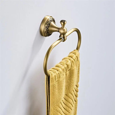 Retro Wall Mounted Bathroom Towel Ring Oval Towel Hanging Rack Hook Modern Bathroom Towel Ring Holder Classic Bathroom