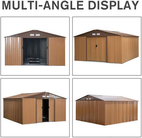 11 Ft. W X 13 Ft. D Metal Garden Shed