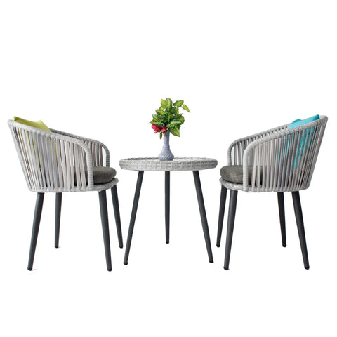 Nordic Outdoor Furniture Creative Balcony Rattan Chair Three Piece Combination Outdoor Chair Courtyard Hotel Garden Rattan Chair