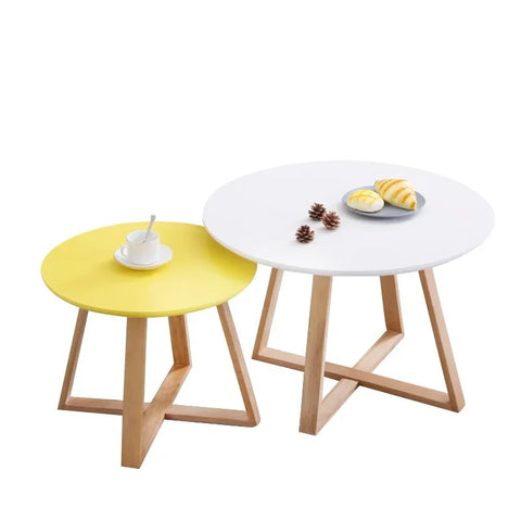 Modern Coffee Table Set - Originality Tables Combination, Solid Wood round Tables for Living Room, Simple Center Tables