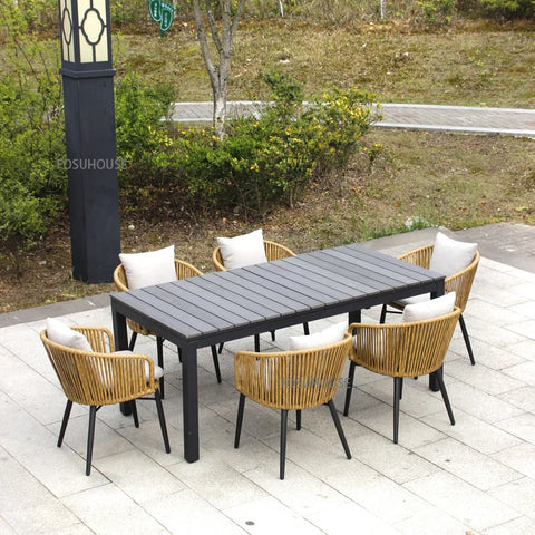Nordic Outdoor Furniture Creative Balcony Rattan Chair Three Piece Combination Outdoor Chair Courtyard Hotel Garden Rattan Chair