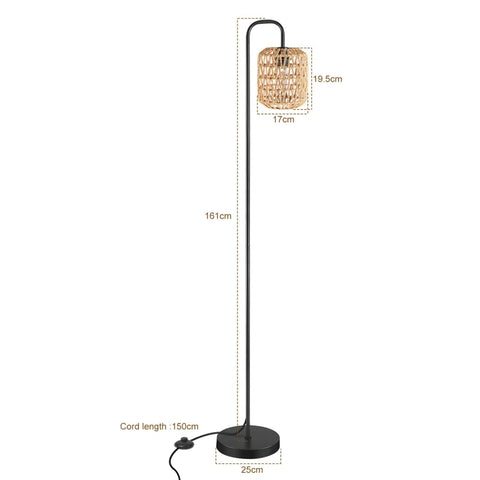 Abdelaziz 161Cm Black Arched Floor Lamp