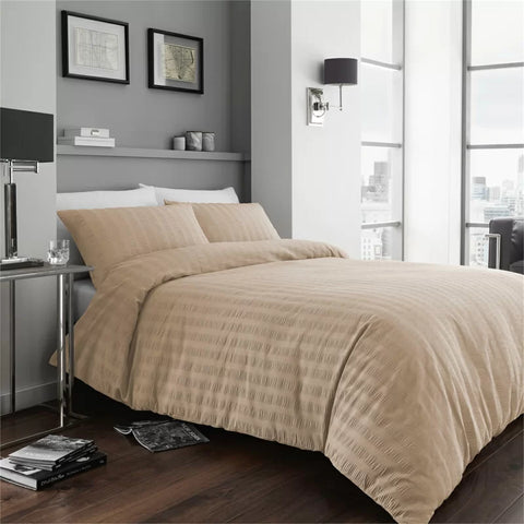 Cotton Blend Solid Colour Duvet Cover with Pillowcases