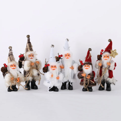 Christmas Santa Claus Doll Decorative Desktop Santa Claus Figure Santa Figurine Ornament Xmas Christmas Decor for Home