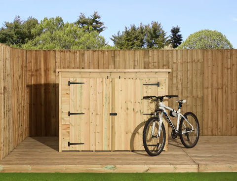 7 Ft. W X 3 Ft. D Tongue and Groove Pent Wooden Bike Shed