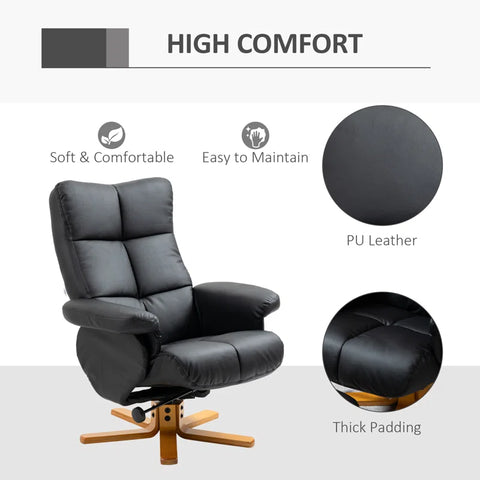Lahens Upholstered Recliner with Footstool