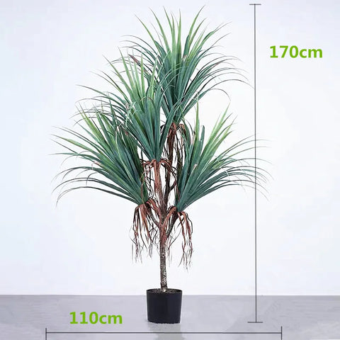 120-170CM Large Artificial Dracaena Green Tropical Fake Plants Indoor Plastic Potted Hotel Office Shop Home Decor Plants