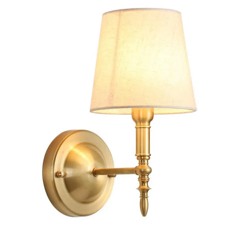All-Copper American Wall Lamp Bedroom Bedside Lamp European Lamp Modern Simple Corridor Wall Lamp