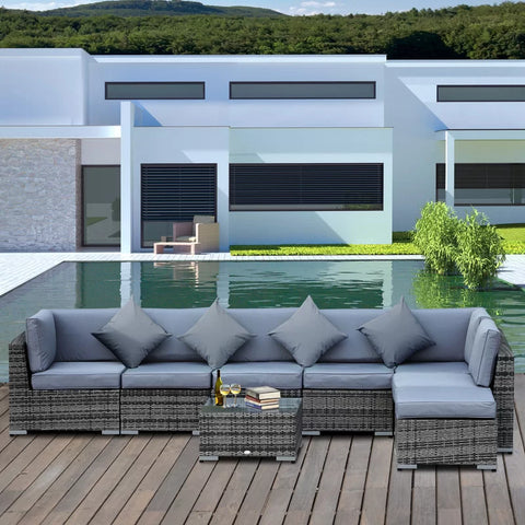 Aalijah 6 - Person Garden Lounge Set with Cushions