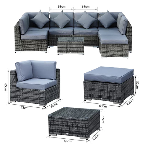 Aalijah 6 - Person Garden Lounge Set with Cushions