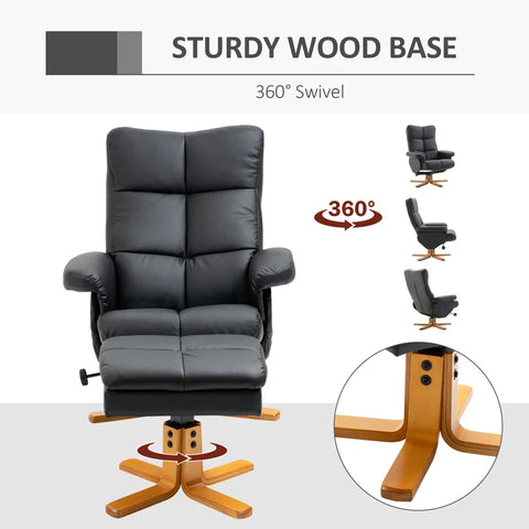 Lahens Upholstered Recliner with Footstool