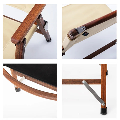 Outdoor Camping Solid Wood Folding Chair Relax Camping Chair Portable Foldable BBQ Picnic Chair for Outdoor Furniture