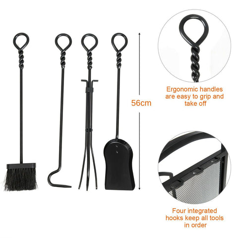 Firewood Rack with 4 Tools Fireplace Log Storage Holder Set