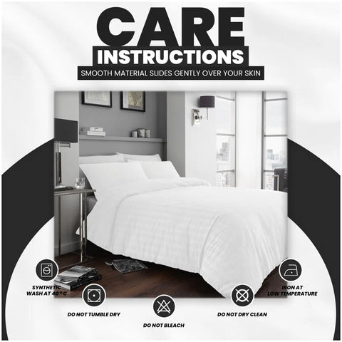 Cotton Blend Solid Colour Duvet Cover with Pillowcases