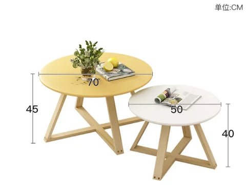 Modern Coffee Table Set - Originality Tables Combination, Solid Wood round Tables for Living Room, Simple Center Tables