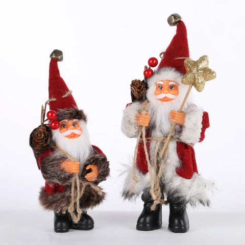 Christmas Santa Claus Doll Decorative Desktop Santa Claus Figure Santa Figurine Ornament Xmas Christmas Decor for Home