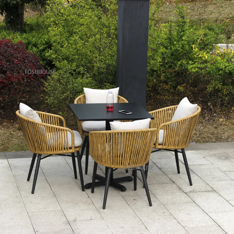 Nordic Outdoor Furniture Creative Balcony Rattan Chair Three Piece Combination Outdoor Chair Courtyard Hotel Garden Rattan Chair