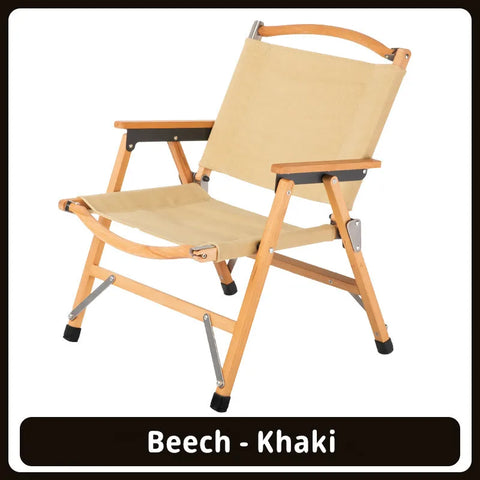 Outdoor Camping Solid Wood Folding Chair Relax Camping Chair Portable Foldable BBQ Picnic Chair for Outdoor Furniture