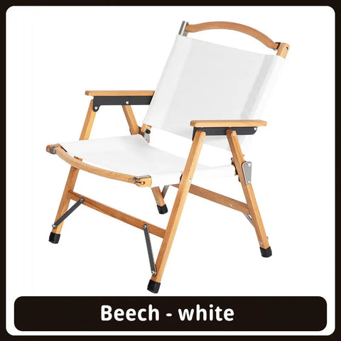 Outdoor Camping Solid Wood Folding Chair Relax Camping Chair Portable Foldable BBQ Picnic Chair for Outdoor Furniture