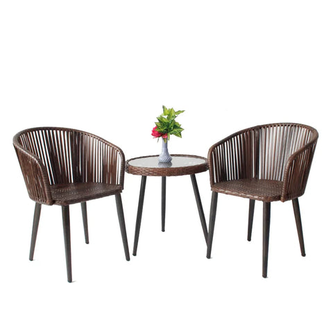 Nordic Outdoor Furniture Creative Balcony Rattan Chair Three Piece Combination Outdoor Chair Courtyard Hotel Garden Rattan Chair