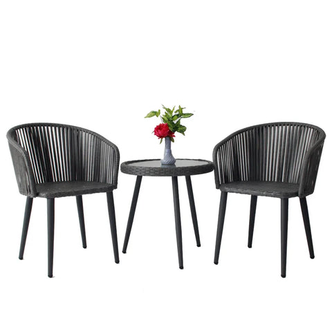 Nordic Outdoor Furniture Creative Balcony Rattan Chair Three Piece Combination Outdoor Chair Courtyard Hotel Garden Rattan Chair
