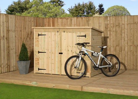 7 Ft. W X 3 Ft. D Tongue and Groove Pent Wooden Bike Shed