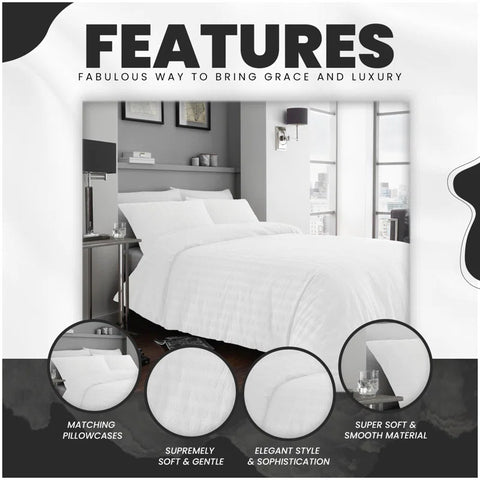 Cotton Blend Solid Colour Duvet Cover with Pillowcases