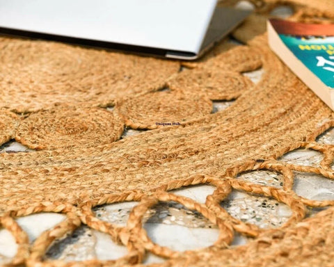 Natural Jute Braided Style Rug - Morocco