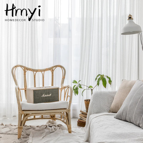 Modern White Tulle Curtains for Living Room Luxury Curtains Voile Sheer Window Curtains for Bedroom Drapes Rideaux Voilage