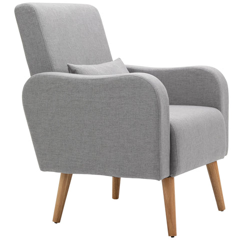 Accent Chair, Linen-Touch Armchair, Upholstered Leisure Lounge Sofa, Club Chair