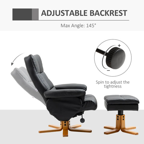 Lahens Upholstered Recliner with Footstool