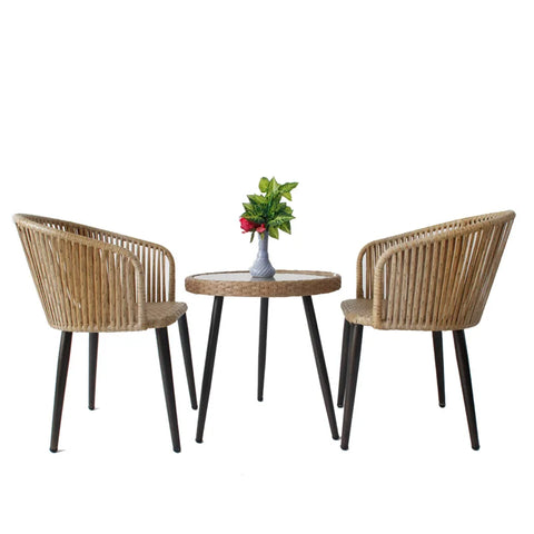 Nordic Outdoor Furniture Creative Balcony Rattan Chair Three Piece Combination Outdoor Chair Courtyard Hotel Garden Rattan Chair