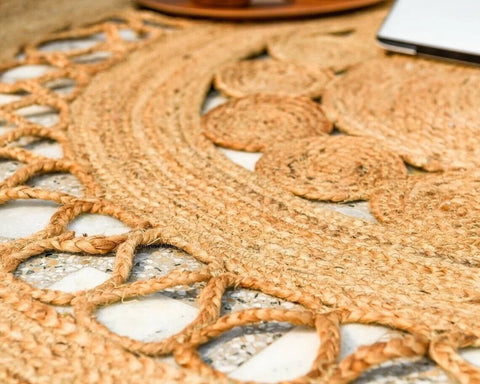 Natural Jute Braided Style Rug - Morocco