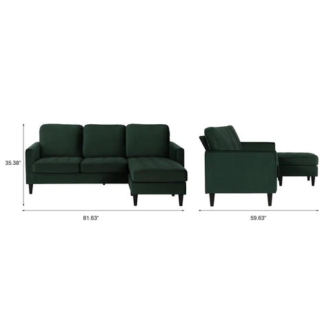 2 - Piece Velvet Sofa & Chaise