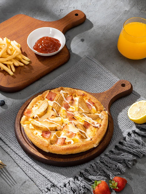 Wood round Cutting Boards Kid'S Eco Breakast Plates West Food Dish Plates Restaurant Steak Plates Cake Plates Pizza Peel