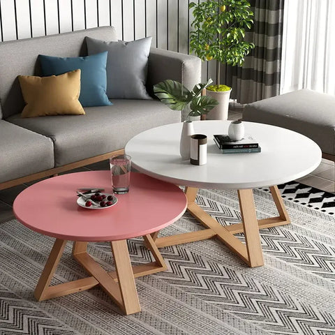 Modern Coffee Table Set - Originality Tables Combination, Solid Wood round Tables for Living Room, Simple Center Tables