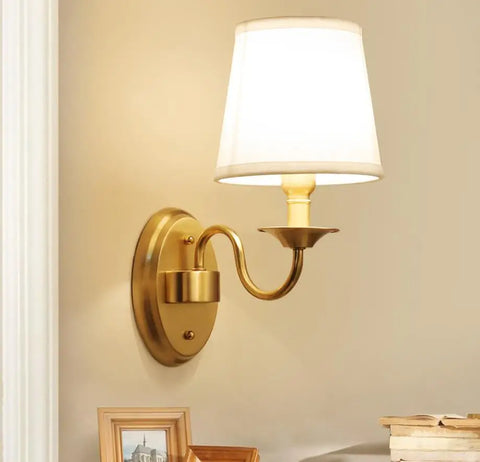All-Copper American Wall Lamp Bedroom Bedside Lamp European Lamp Modern Simple Corridor Wall Lamp