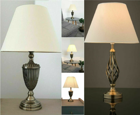 Retro Traditional Table Lamp Shade Bedside Antique Brass Lamps Home Decoration