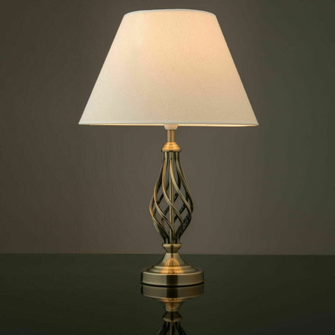 Retro Traditional Table Lamp Shade Bedside Antique Brass Lamps Home Decoration