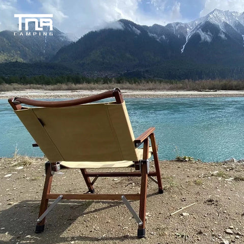 Outdoor Camping Solid Wood Folding Chair Relax Camping Chair Portable Foldable BBQ Picnic Chair for Outdoor Furniture