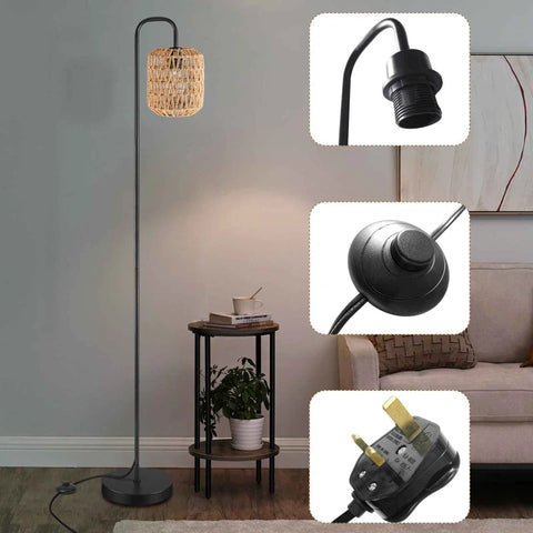 Abdelaziz 161Cm Black Arched Floor Lamp