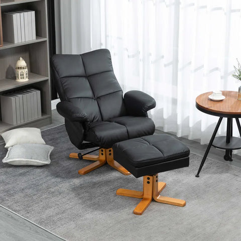 Lahens Upholstered Recliner with Footstool