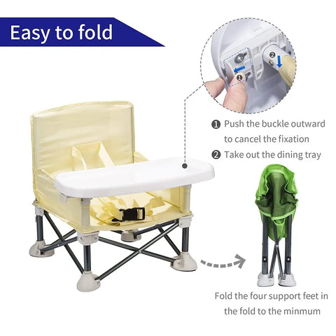 Baby Furniture Supplies Booster Seat Dining Chair Portable Travel Folding Kids with Feeding Chair Outdoor Beach Seat