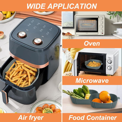 YQL Silicone Air Fryer Liner for COSORI 2PCS Square Air Fryer Liner 8 Inch Air