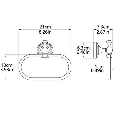 Retro Wall Mounted Bathroom Towel Ring Oval Towel Hanging Rack Hook Modern Bathroom Towel Ring Holder Classic Bathroom