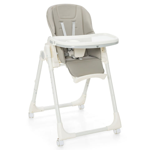 Folding Adjustable High Chair with 5 Recline Positions for Babies Toddlers