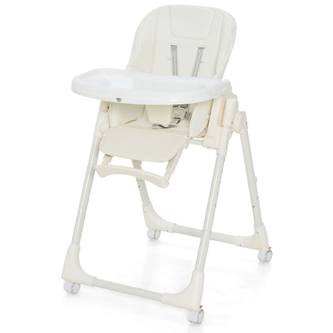 Folding Adjustable High Chair with 5 Recline Positions for Babies Toddlers